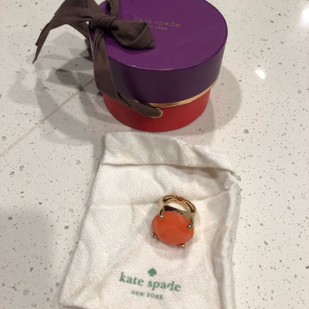 Kate Spade Coral/Gold Ring